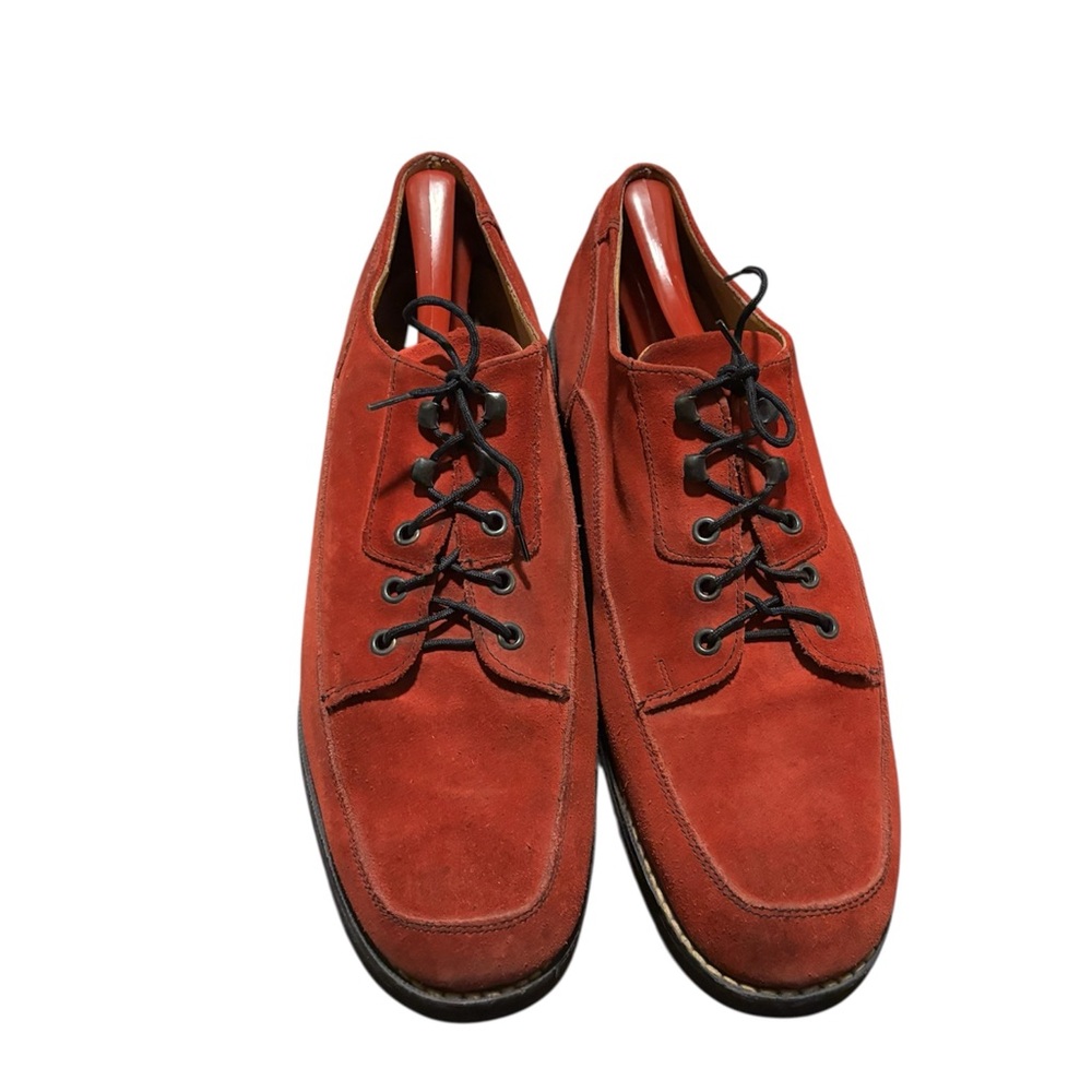 Men's Suede Lace-Up Shoes in Rust Red